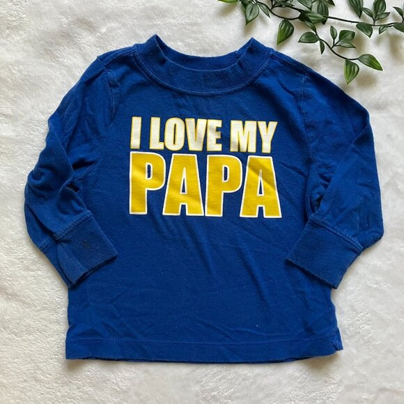 Old Navy 12-18M “I Love My Papa” Long Sleeve Tee Blue & Yellow GUC Baby Unisex - Picture 13 of 13